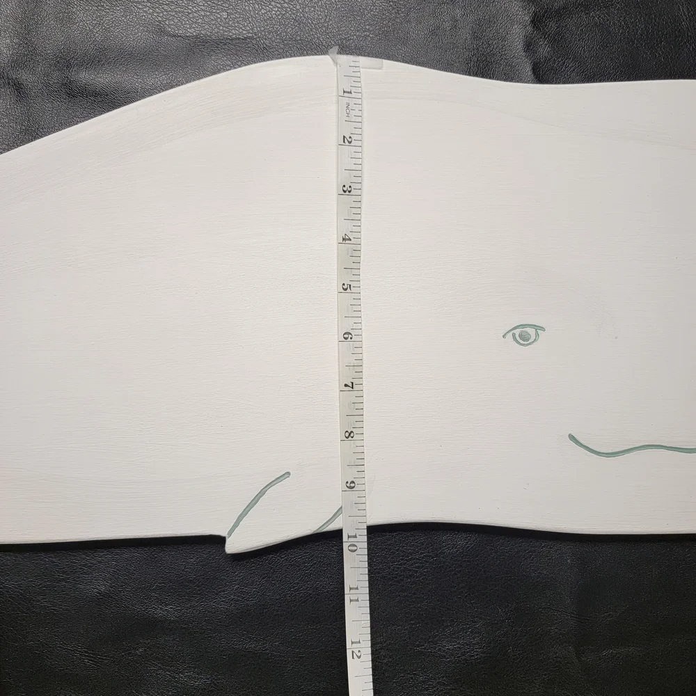 Hand Painted Wood Whale Decor